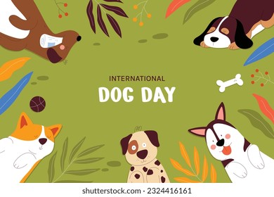 International Dog Day celebration. international dog day background. world dog day. August 26. Vector illustration. poster, banner, greeting card, flyer. Happy National Dog Day. sale. event, party.