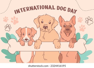 International Dog Day celebration. international dog day background. world dog day. August 26. Vector illustration. poster, banner, greeting card, flyer. Happy National Dog Day. sale. event, party.