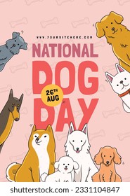 International Dog Day celebration. international dog day background. world dog day. August 26. Vector illustration. poster, banner, greeting card, flyer. Happy National Dog Day. sale. event, party.