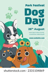 International Dog Day celebration. international dog day background. world dog day. August 26. Vector illustration. poster, banner, greeting card, flyer. Happy National Dog Day. sale. event, party.