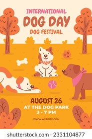 International Dog Day celebration. international dog day background. world dog day. August 26. Vector illustration. poster, banner, greeting card, flyer. Happy National Dog Day. sale. event, party.