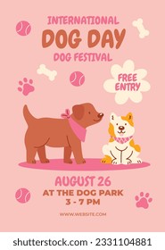 International Dog Day celebration. international dog day background. world dog day. August 26. Vector illustration. poster, banner, greeting card, flyer. Happy National Dog Day. sale. event, party.