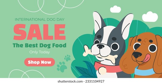 International Dog Day celebration. international dog day background. world dog day. August 26. Vector illustration. poster, banner, greeting card, flyer. Happy National Dog Day. sale. event, party.