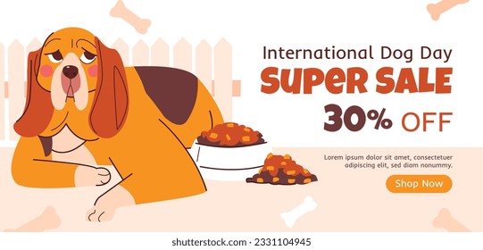 International Dog Day celebration. international dog day background. world dog day. August 26. Vector illustration. poster, banner, greeting card, flyer. Happy National Dog Day. sale. event, party.