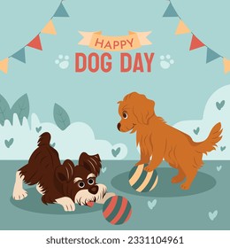 International Dog Day celebration. international dog day background. world dog day. August 26. Vector illustration. poster, banner, greeting card, flyer. Happy National Dog Day. sale. event, party.