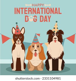 International Dog Day celebration. international dog day background. world dog day. August 26. Vector illustration. poster, banner, greeting card, flyer. Happy National Dog Day. sale. event, party.