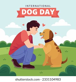 International Dog Day celebration. international dog day background. world dog day. August 26. Vector illustration. poster, banner, greeting card, flyer. Happy National Dog Day. sale. event, party.