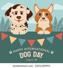 International Dog Day celebration. international dog day background. world dog day. August 26. Vector illustration. poster, banner, greeting card, flyer. Happy National Dog Day. sale. event, party.