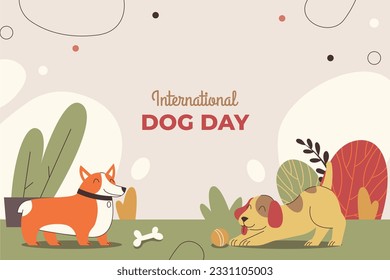 International Dog Day celebration. international dog day background. world dog day. August 26. Vector illustration. poster, banner, greeting card, flyer. Happy National Dog Day. sale. event, party.