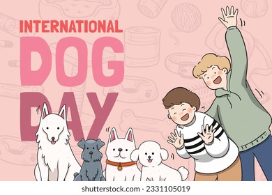 International Dog Day celebration. international dog day background. world dog day. August 26. Vector illustration. poster, banner, greeting card, flyer. Happy National Dog Day. sale. event, party.