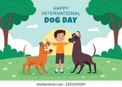 International Dog Day celebration. international dog day background. world dog day. August 26. Vector illustration. poster, banner, greeting card, flyer. Happy National Dog Day. sale. event, party.