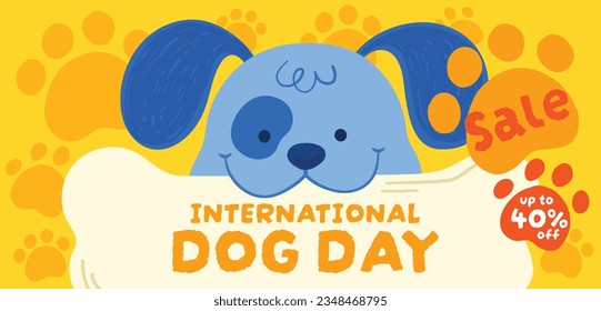 Celebración del Día Internacional del Perro. antecedentes del día internacional del perro. Día mundial del perro. 26 de agosto. Ilustración vectorial. afiche, pancarta, tarjeta de saludo, volante. Feliz Día Nacional del Perro. venta. evento, fiesta.