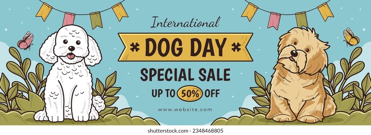 International Dog Day celebration. international dog day background. world dog day. August 26. Vector illustration. poster, banner, greeting card, flyer. Happy National Dog Day. sale. event, party.