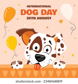 International Dog Day celebration. international dog day background. world dog day. August 26. Vector illustration. poster, banner, greeting card, flyer. Happy National Dog Day. sale. event, party.