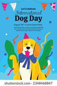 International Dog Day celebration. international dog day background. world dog day. August 26. Vector illustration. poster, banner, greeting card, flyer. Happy National Dog Day. sale. event, party.