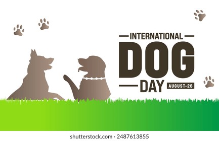 Día Internacional del Perro. Día Internacional del Perro. Día Mundial del Perro. 26 de agosto. Ilustración vectorial. póster, Anuncio, tarjeta de felicitación, volante. Feliz Día Nacional del Perro. venta. evento, fiesta