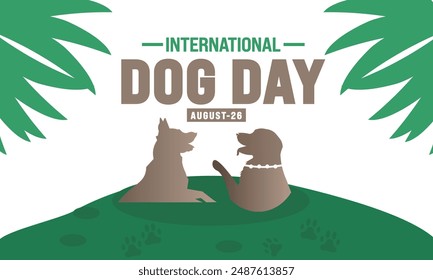 International Dog Day celebration. international dog day background. world dog day. August 26. Vector illustration. poster, banner, greeting card, flyer. Happy National Dog Day. sale. event, party