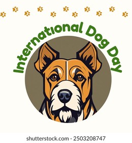 International Dog Day celebration. world dog day. August 26. Vector illustration. poster, banner, greeting card, flyer. Happy National Dog Day. sale. event, party.love dog.
