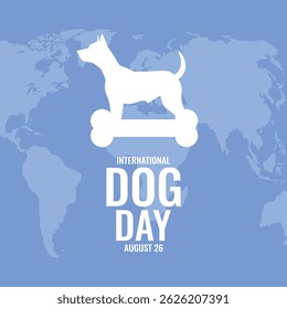 International Dog Day. Greeting card design.