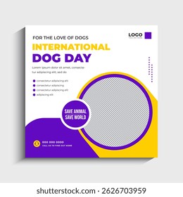 International Dog Day Social Media Post template