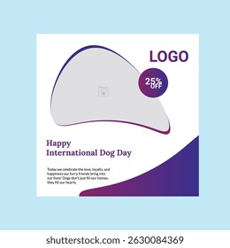 International dog day social media post design 