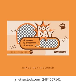 International Dog Day YouTube Thumbnail Template.