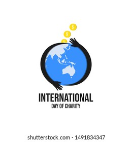 International donations on the international day of charity vector banner and poster image