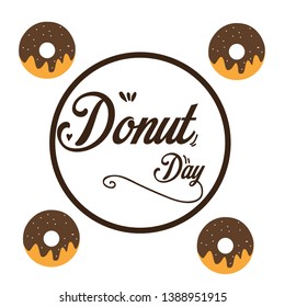 International Donut Day Celebration Vector Template Design Illustration