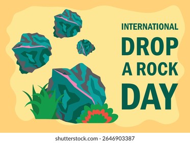 INTERNATIONAL DROP A ROCK DAY CREATIVE VEKTOR KUNST ABSTRAKTE GRAFIK ILLUSTRATOR ABDECKUNG, POSTER, FLYER, VORLAGE, BLATT, HINTERGRUND NEUES DESIGN