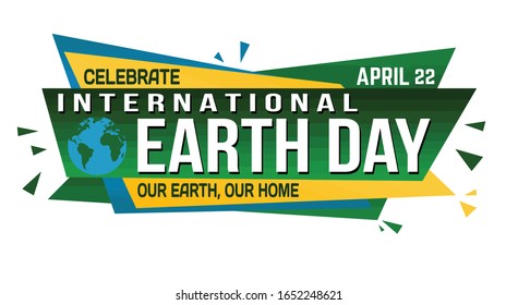 International Earth Day banner design on white background, vector illustration