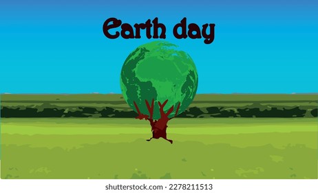  Día Internacional de la Tierra y comparación entre tierra sana y corrupta y paisajes naturales en abril