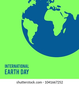 "International Earth Day" Text, World Illustration, Banner