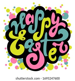 International Easter holiday hand drawn vector lettering. Congratulation handwritten phrase. Happy christian greeting.