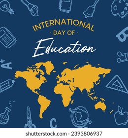 International Education Day, 24 January. International day of education vector.