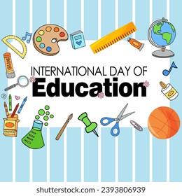 International Education Day, 24 January. International day of education vector.