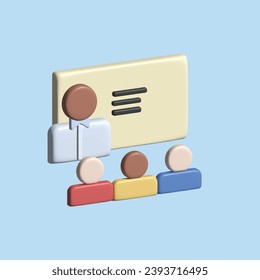 International Education Day concept, 24 January. Realistic 3d object cartoon style. Vector colorful illustration.