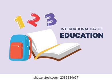 International Education Day concept. Colored flat vector illustration isolated.