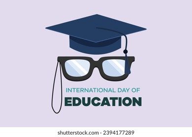 International Education Day concept. Colored flat vector illustration isolated.