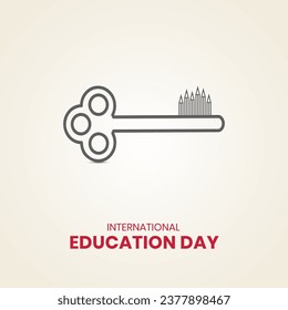 International Education Day. Creative Education day design for banner, poster, social media post 3D Illustration