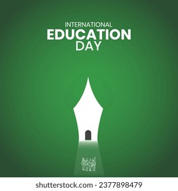 International Education Day. Creative Education day design for banner, poster, social media post 3D Illustration