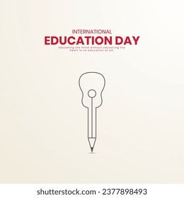 International Education Day. Creative Education day design for banner, poster, social media post 3D Illustration