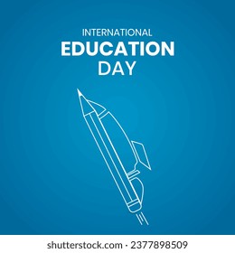 International Education Day. Creative Education day design for banner, poster, social media post 3D Illustration