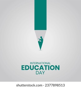 International Education Day. Creative Education day design for banner, poster, social media post 3D Illustration