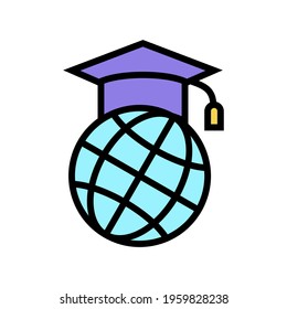 international education graduate color icon vector. international education graduate sign. isolated symbol illustration