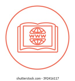 International education technology line icon