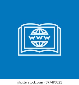 International education technology line icon