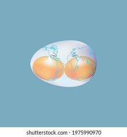 International egg day. World Egg Day Vector Illustration. Suitable for greeting card, poster and banner. Egg with two yolk.