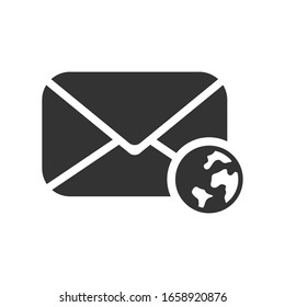 Icono de correo electrónico internacional, gráficos vectoriales