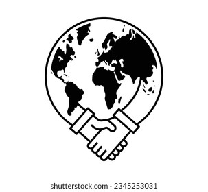 International energy agreement icon. Earth and energy icons.
