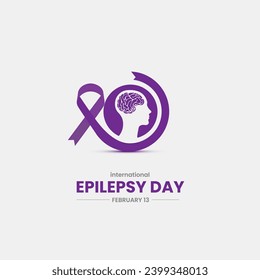 international epilepsy day. Awareness ribbon vector illustration. 